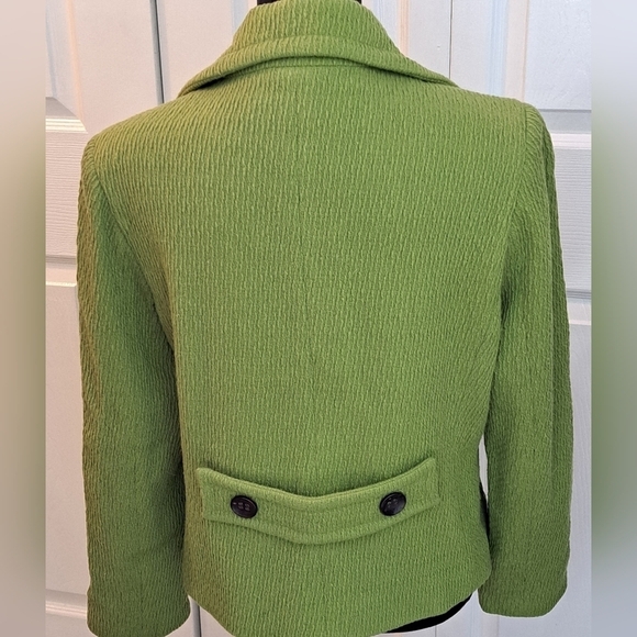 Bernardo Lime Green Wool Blazer/Jacket Size L - Picture 4 of 10